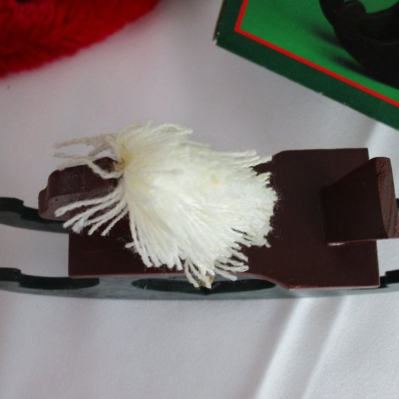 VTG Merry Brite Wood Rocking Horse Christmas Decor - Picture 7 of 10